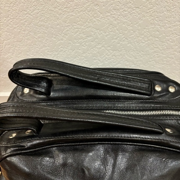 Emporio Armani Black Leather Bowler Tote - Picture 4 of 9